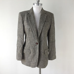 Ralph Lauren M 8 Gray VTG Herringbone Wool blazer